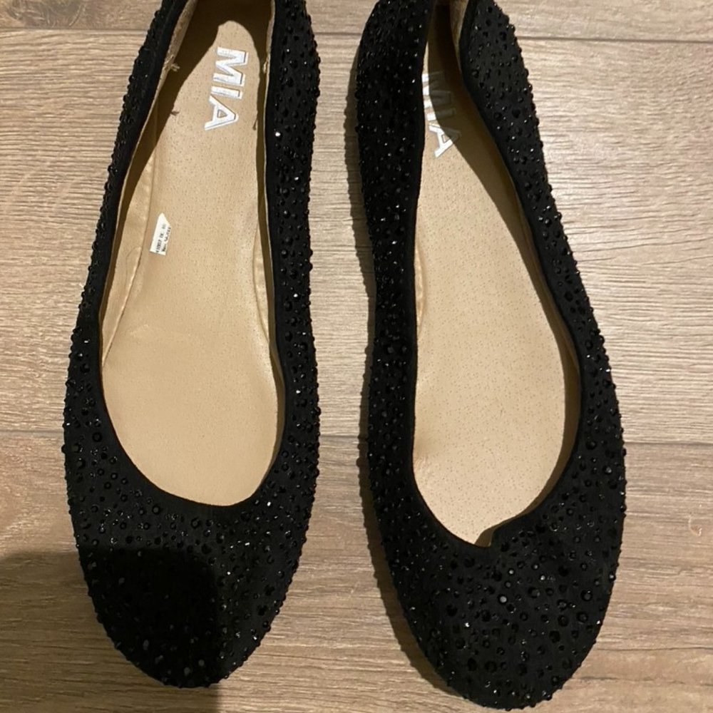 Sparkly Black Ballet Flats